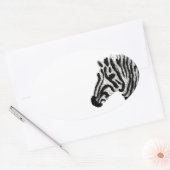 Dierlijke afdruk zwart-wit Zebra Ovale Sticker (Envelop)