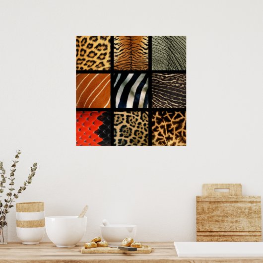 Dierlijke afdrukken - 1 poster (Keuken)