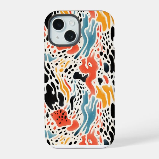 Dierlijke afdrukken iPhone 15 case (Achterkant)