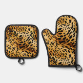 Dierlijke afdrukken ovenwant & pannenlap set