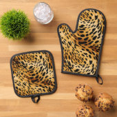 Dierlijke afdrukken ovenwant & pannenlap set (Top down)