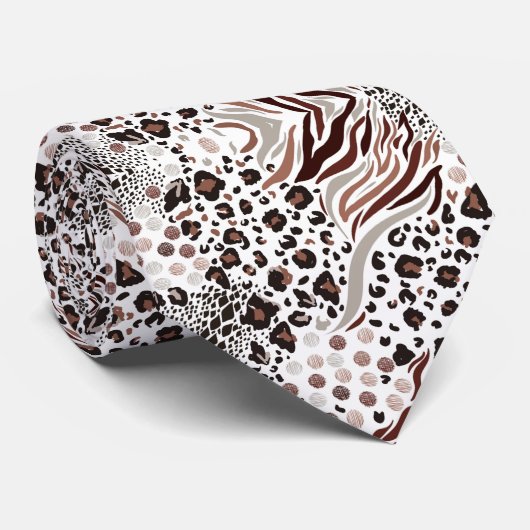 Dierlijke afdrukken  stropdas (Opgerold)