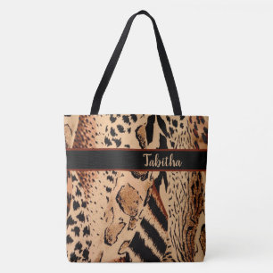 Dierlijke afdrukken tote bag