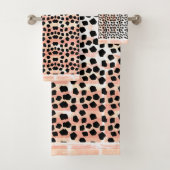 Dierlijke afdrukken Zwart en Roze Bad Handdoek (Insitu)