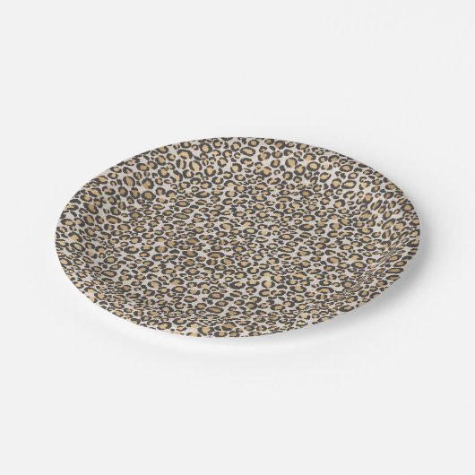 Dierlijke afdrukluipaarden Nuetrals Chic Party Papieren Bordje (Gekanteld)