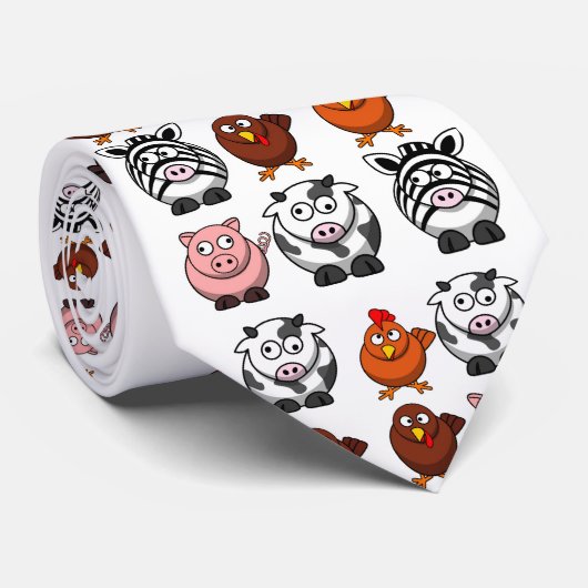Dierlijke afdruktekens stropdas (Opgerold)
