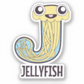 Dierlijke alfabet letter - J (kwal) Sticker (Voorkant)