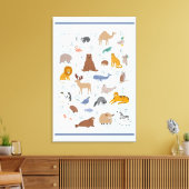 Dierlijke alfabet Nursery Kinder Room Canvas Afdruk (Insitu (Woonkamer))