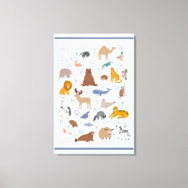 Dierlijke alfabet Nursery Kinder Room Canvas Afdruk