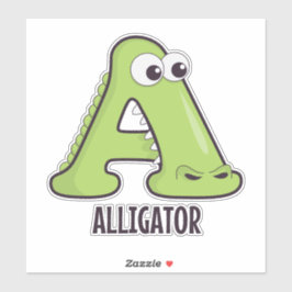 Dierlijke alfabetletter - A (aligator) Sticker