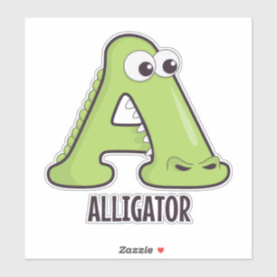 Dierlijke alfabetletter - A (aligator) Sticker