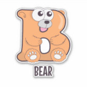 Dierlijke alfabetletter - B (Beer) Sticker (Voorkant)