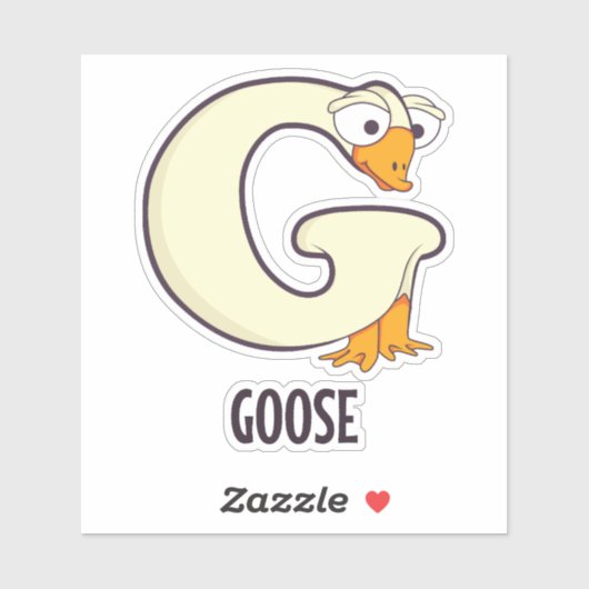 Dierlijke alfabetletter - G (Goose) Sticker (Vel)