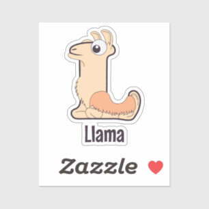Dierlijke alfabetletter - L (lama) Sticker