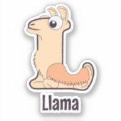 Dierlijke alfabetletter - L (lama) Sticker (Voorkant)