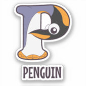 Dierlijke alfabetletter - P (pinguïn) Sticker (Voorkant)