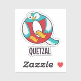 Dierlijke alfabetletter - Q (quetzal) Sticker