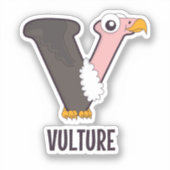 Dierlijke alfabetletter - V ( Vulture) Sticker (Voorkant)
