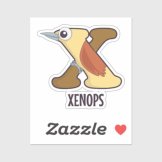 Dierlijke alfabetletter - X (Xenops) Sticker