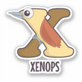 Dierlijke alfabetletter - X (Xenops) Sticker (Voorkant)