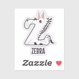 Dierlijke alfabetletter - Z (Zebra) Sticker