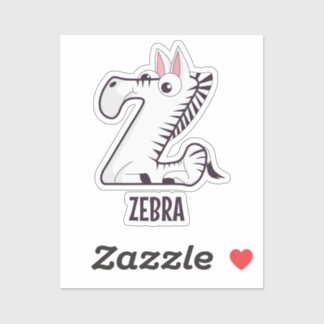 Dierlijke alfabetletter - Z (Zebra) Sticker