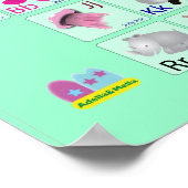 Dierlijke alfabetten op groen poster (Hoek)