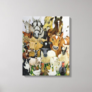 Dierlijke allersoorten canvas afdruk