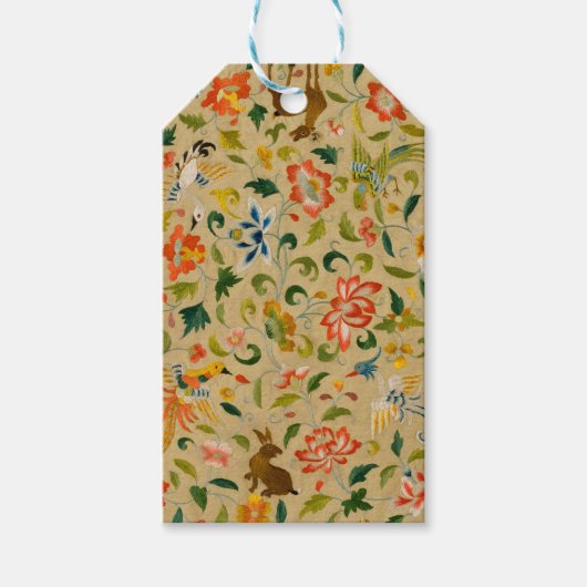 Dierlijke Antiek vogelpest Deer Rabbit Cadeaulabel (Voorkant)