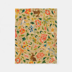 Dierlijke Antiek vogelpest Deer Rabbit Fleece Deken