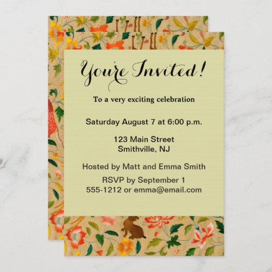 Dierlijke Antiek vogelpest Deer Rabbit Kaart (Voorkant / Achterkant)