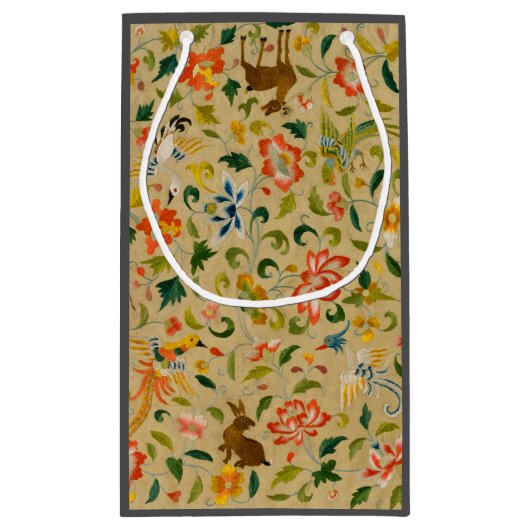 Dierlijke Antiek vogelpest Deer Rabbit Klein Cadeauzakje (Achterkant)