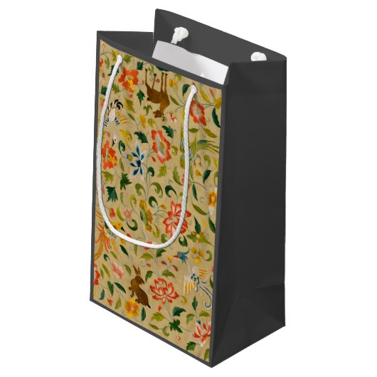 Dierlijke Antiek vogelpest Deer Rabbit Klein Cadeauzakje (Achterkant Gekanteld)