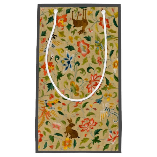 Dierlijke Antiek vogelpest Deer Rabbit Klein Cadeauzakje (Voorkant)