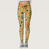 Dierlijke Antiek vogelpest Deer Rabbit Leggings (Voorkant)