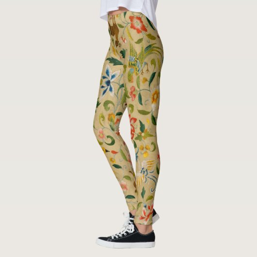 Dierlijke Antiek vogelpest Deer Rabbit Leggings (Links)