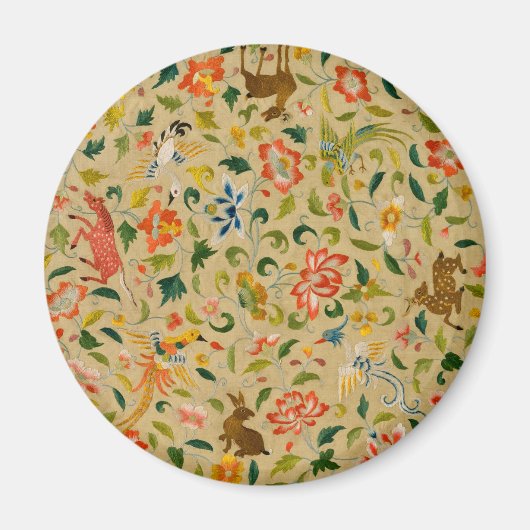 Dierlijke Antiek vogelpest Deer Rabbit Magneet (Voorkant)