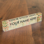 Dierlijke Antiek vogelpest Deer Rabbit Naambordje (Zijkant)