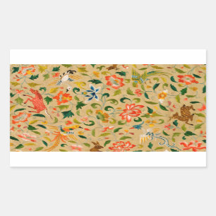 Dierlijke Antiek vogelpest Deer Rabbit Rechthoekige Sticker