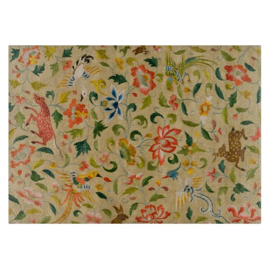 Dierlijke Antiek vogelpest Deer Rabbit Snijplank (Voorkant)