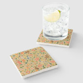 Dierlijke Antiek vogelpest Deer Rabbit Stenen Onderzetter (Zijkant)