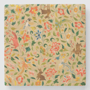 Dierlijke Antiek vogelpest Deer Rabbit Stenen Onderzetter