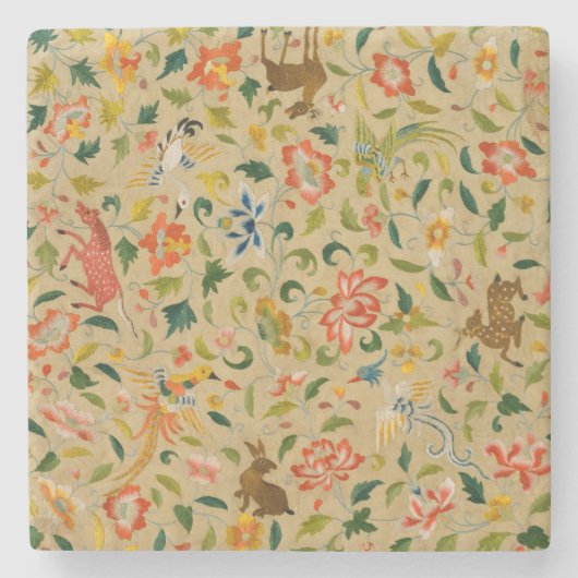 Dierlijke Antiek vogelpest Deer Rabbit Stenen Onderzetter (Voorkant)