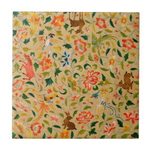 Dierlijke Antiek vogelpest Deer Rabbit Tegeltje