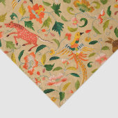 Dierlijke Antiek vogelpest Deer Rabbit Tissuepapier (Detail)