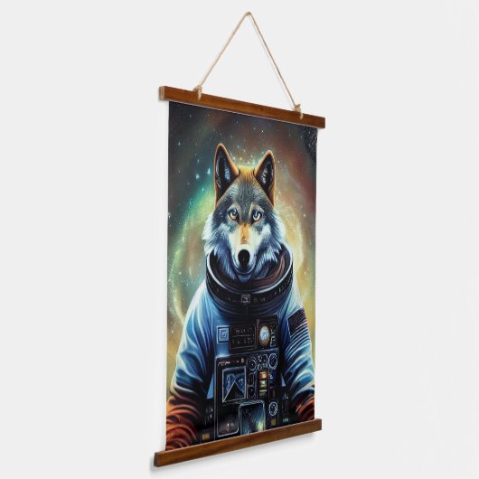 Dierlijke Astronaut Space loop, universum, ruimte, Hangend Wandkleed (Gebogen)