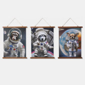 Dierlijke astronauten, afhangend tapijt hangend wandkleed (Driedubbel)