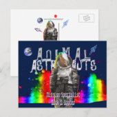 Dierlijke astronauten briefkaart (Voorkant / Achterkant)