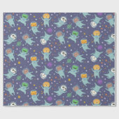 Dierlijke astronauten cadeaupapier (Vlak)