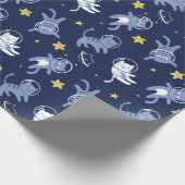 Dierlijke astronauten Verpakkingspapier Cadeaupapier (Hoek)